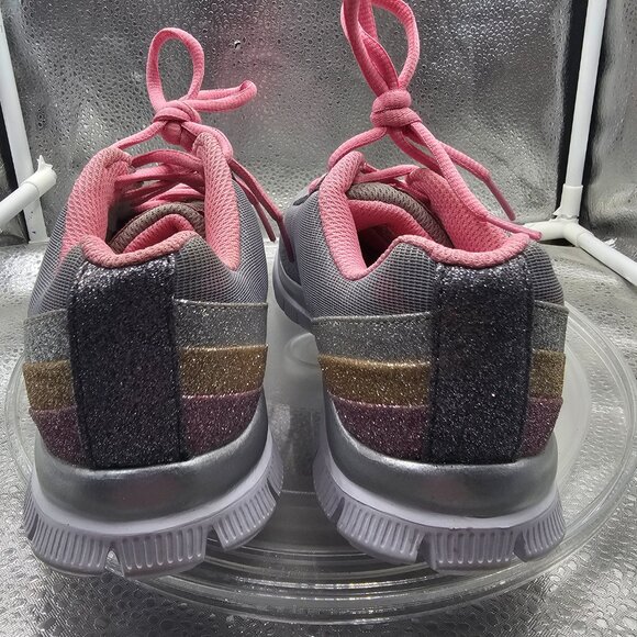 Big Girls Skechers Memory Foam Running Casual Sports shoes size 4 Gimme Glimmer - Picture 8 of 12